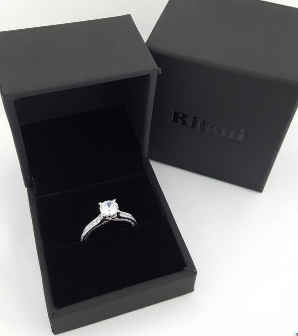 Ritani Semi-Mount Braided Diamond 0.25 ct 18k White Gold Engagement Ring 1RZ2830