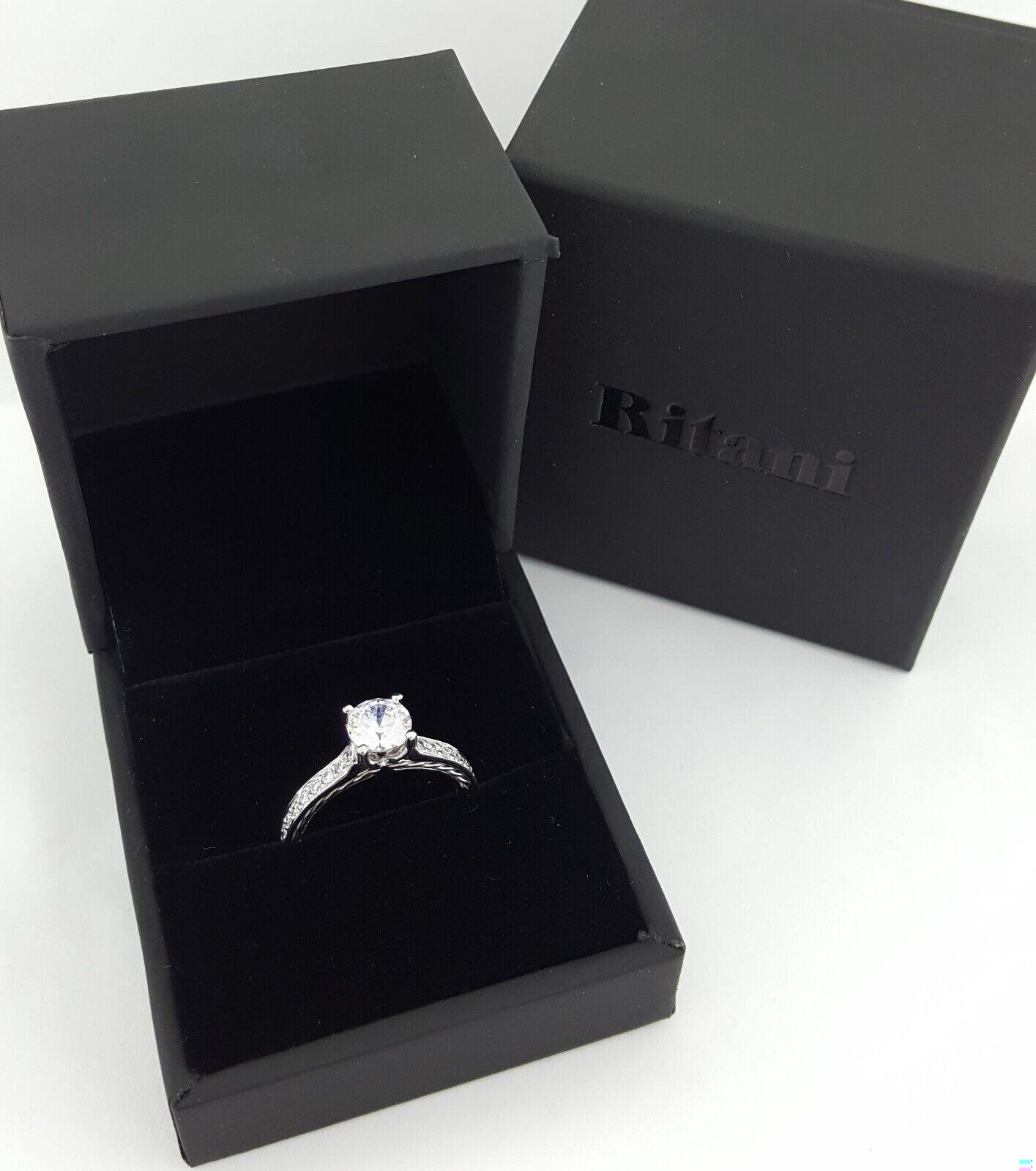 Ritani Semi-Mount Braided Diamond 0.25 ct 18k White Gold Engagement Ring 1RZ2830