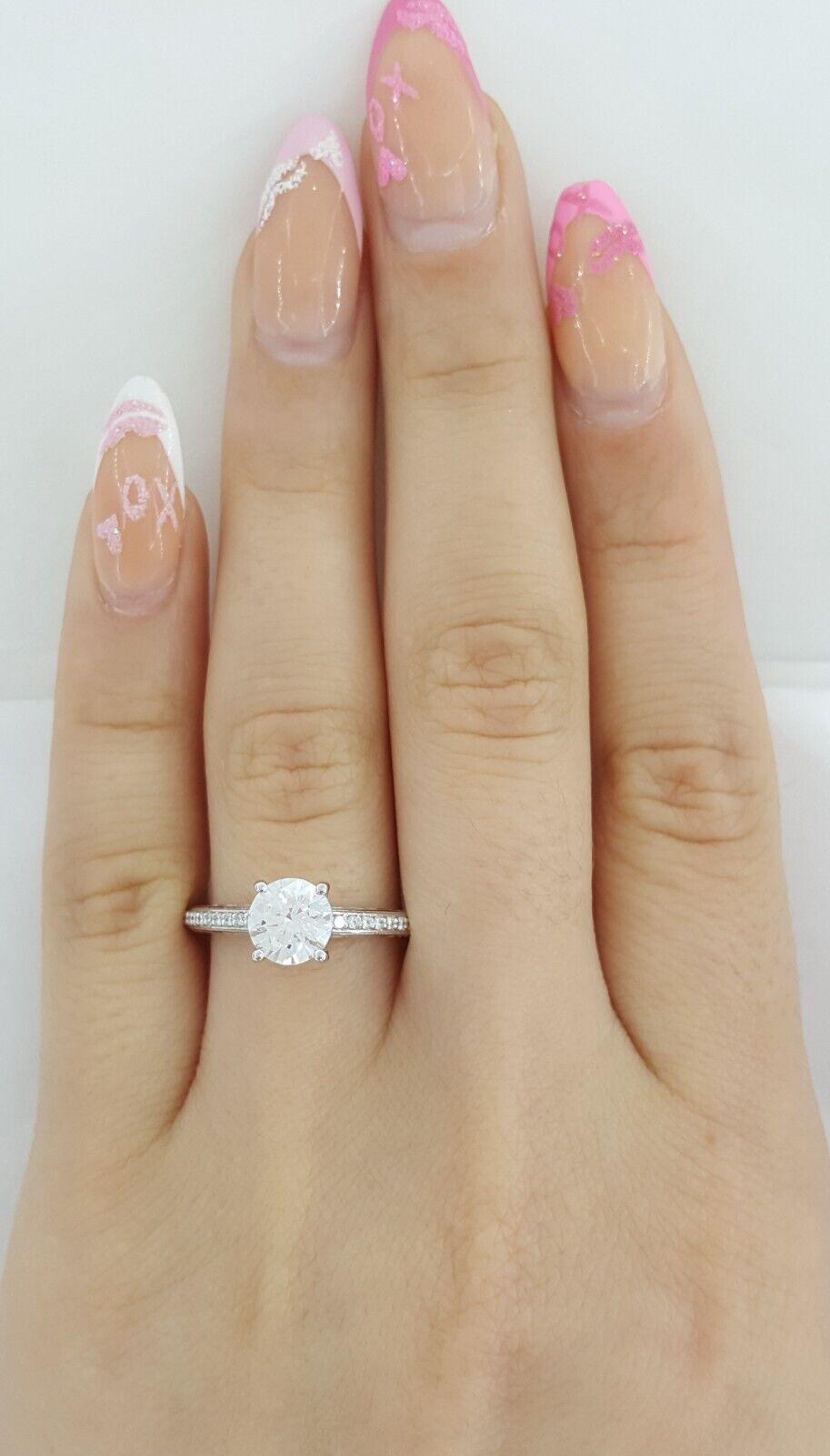 Ritani Semi-Mount Diamond Engagement Ring 0.12ct 14k White Gold 1RZ2851 RTL 1.2k