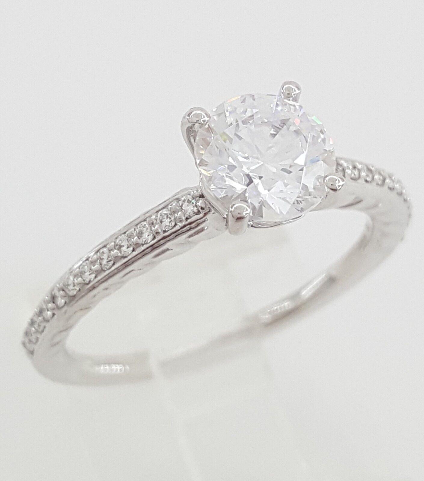 Ritani Semi-Mount Diamond Engagement Ring 0.12ct 14k White Gold 1RZ2851 RTL 1.2k