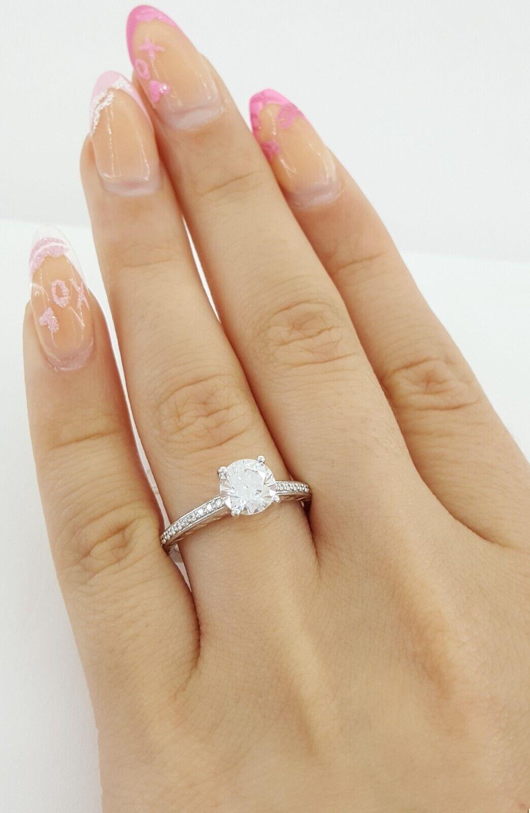 Ritani Semi-Mount Diamond Engagement Ring 0.12ct 14k White Gold 1RZ2851 RTL 1.2k