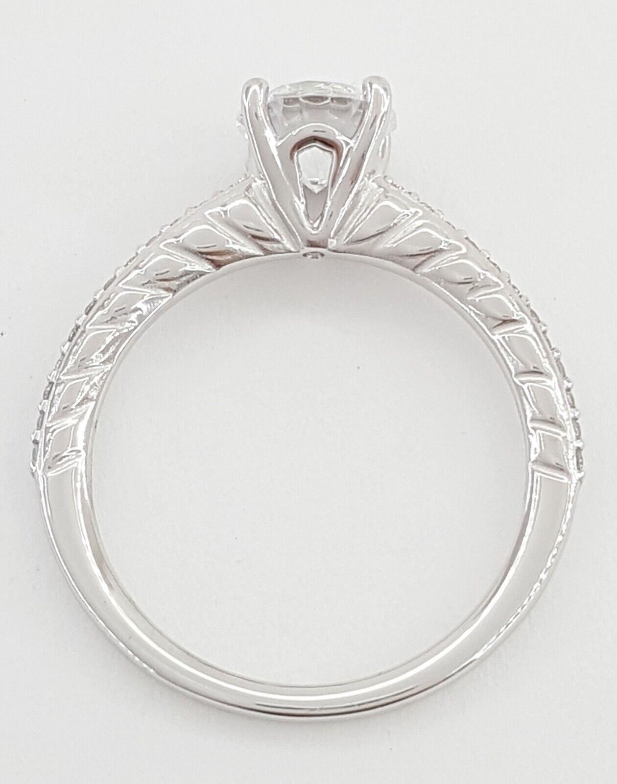 Ritani Semi-Mount Diamond Engagement Ring 0.12ct 14k White Gold 1RZ2851 RTL 1.2k