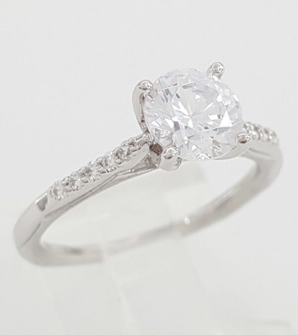 Ritani Semi-Mount Diamond Engagement Ring 0.1 ct 18k White Gold 1RZ2841 RTL 1.8K