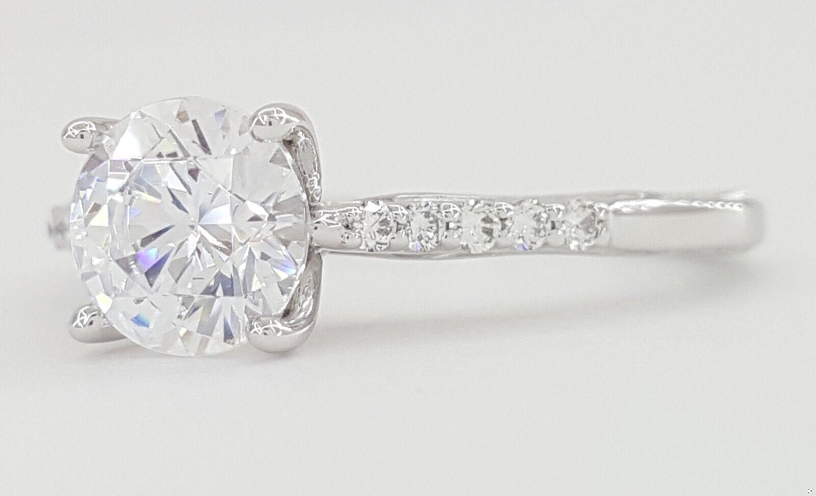 Ritani Semi-Mount Diamond Engagement Ring 0.1 ct 18k White Gold 1RZ2841 RTL 1.8K