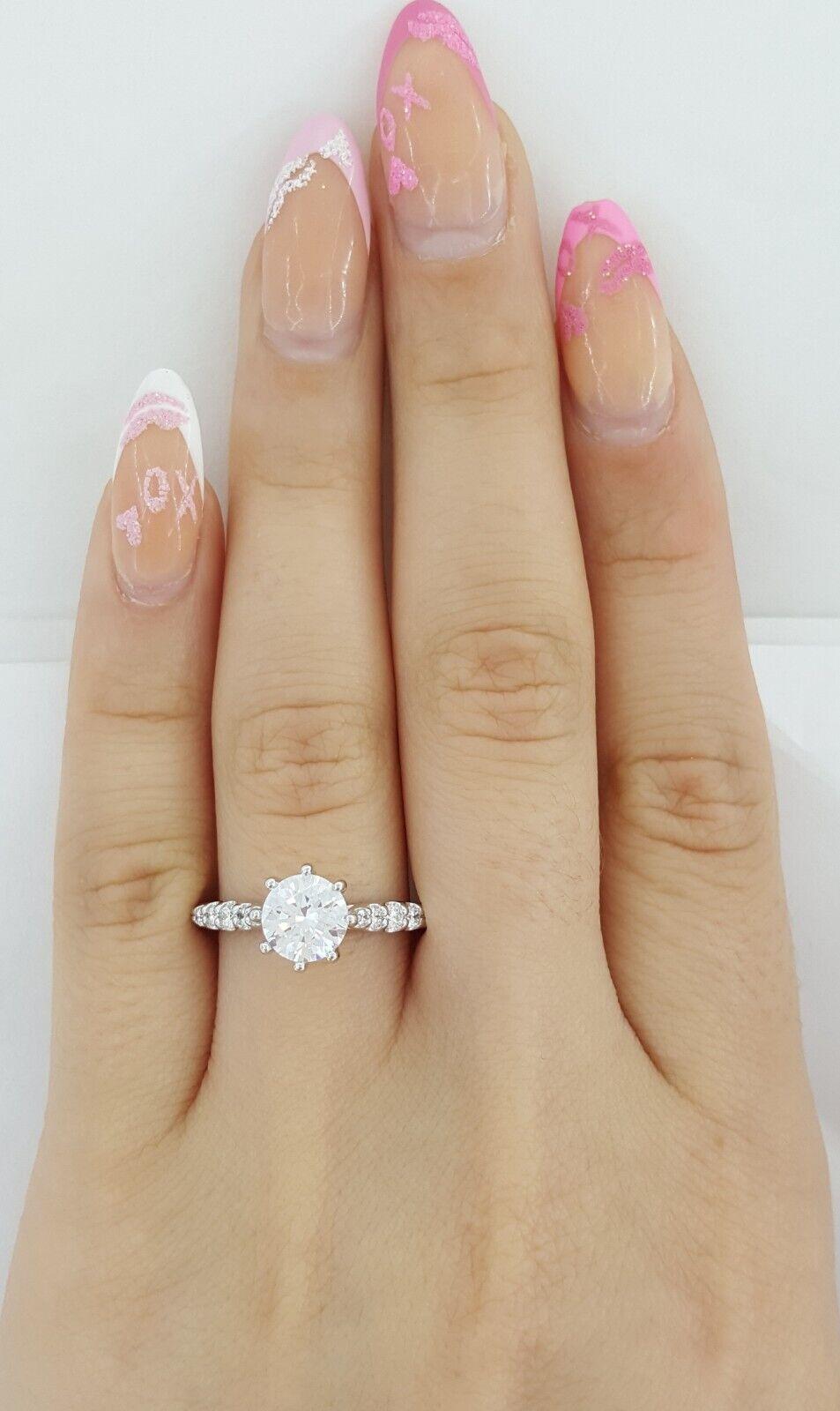 Ritani Semi-Mount Diamond Engagement Ring 0.22ct 14k White Gold 1RZ1345 RTL 1.3k