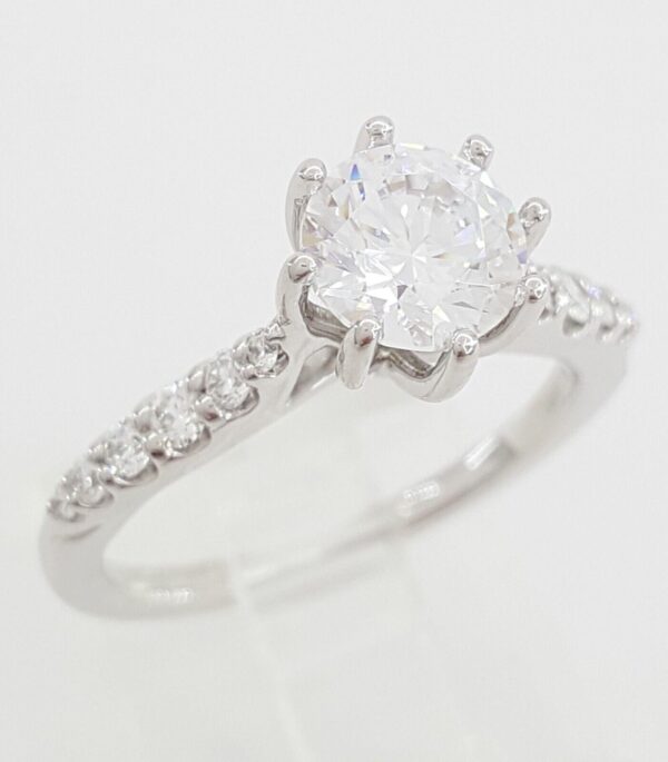 Ritani Semi-Mount Diamond Engagement Ring 0.22ct 14k White Gold 1RZ1345 RTL 1.3k