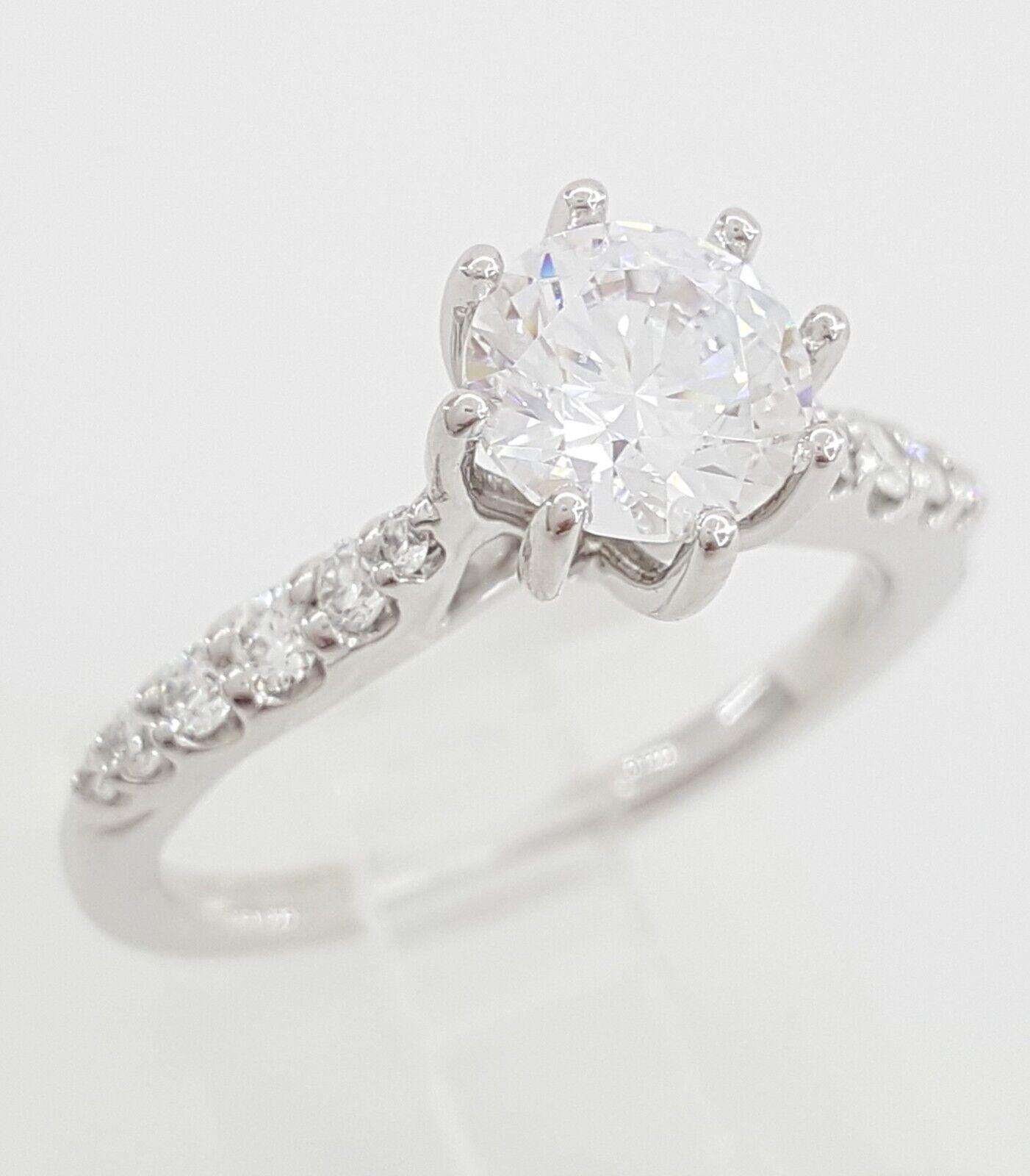 Ritani Semi-Mount Diamond Engagement Ring 0.22ct 14k White Gold 1RZ1345 RTL 1.3k