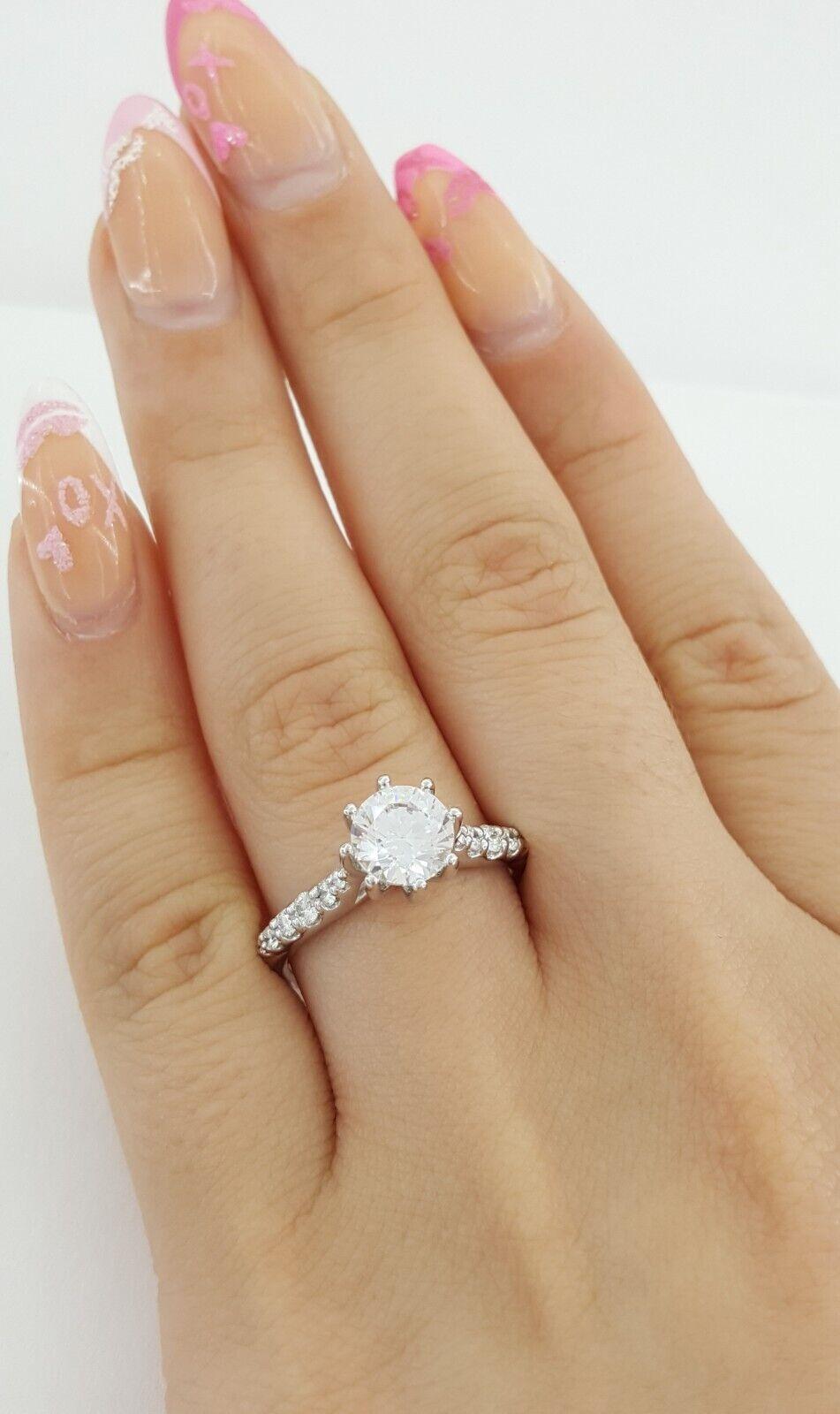 Ritani Semi-Mount Diamond Engagement Ring 0.22ct 14k White Gold 1RZ1345 RTL 1.3k