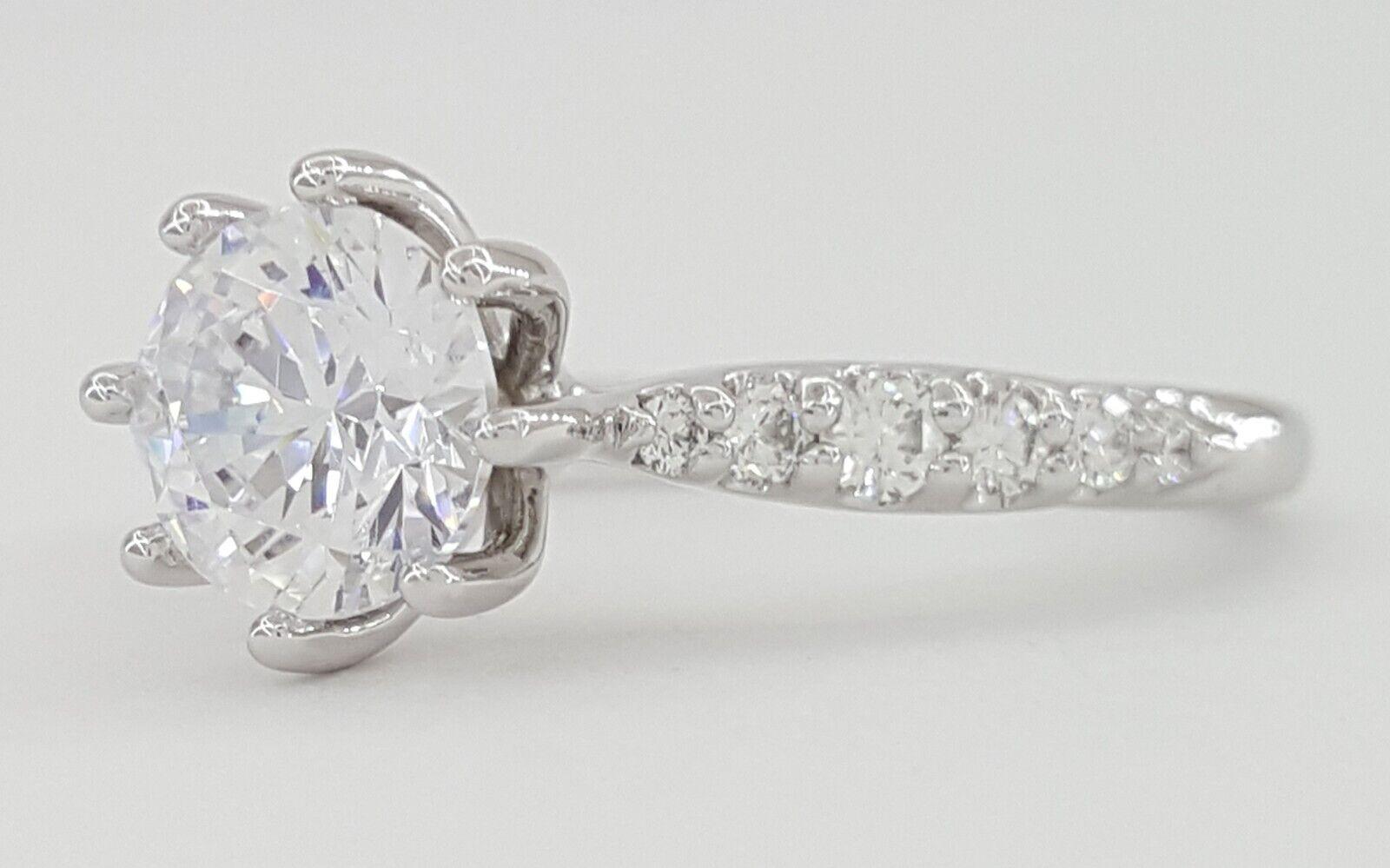 Ritani Semi-Mount Diamond Engagement Ring 0.22ct 14k White Gold 1RZ1345 RTL 1.3k