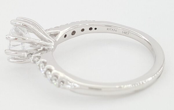 Ritani Semi-Mount Diamond Engagement Ring 0.22ct 14k White Gold 1RZ1345 RTL 1.3k