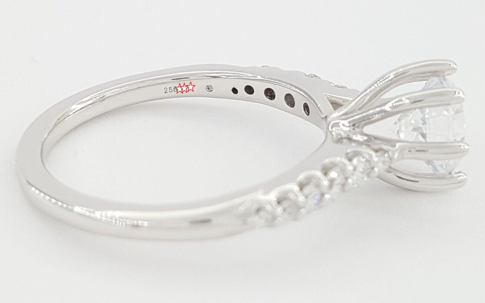 Ritani Semi-Mount Diamond Engagement Ring 0.22ct 14k White Gold 1RZ1345 RTL 1.3k