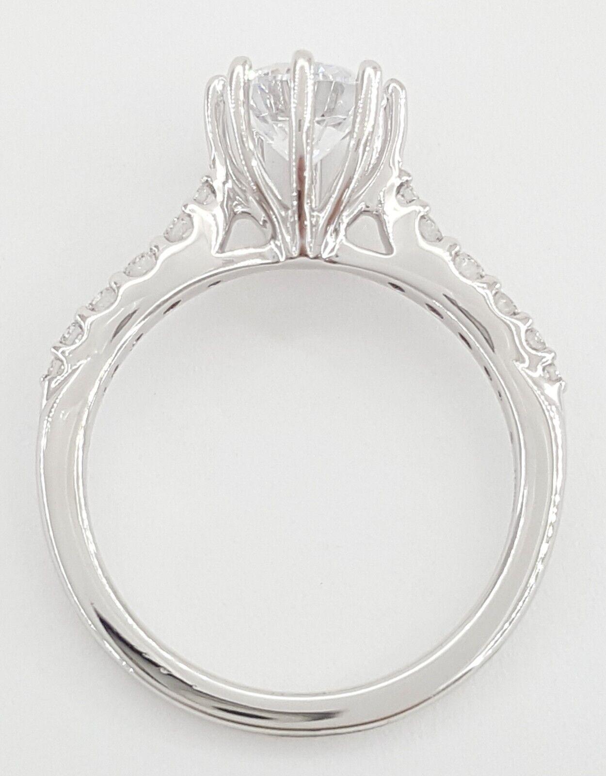 Ritani Semi-Mount Diamond Engagement Ring 0.22ct 14k White Gold 1RZ1345 RTL 1.3k