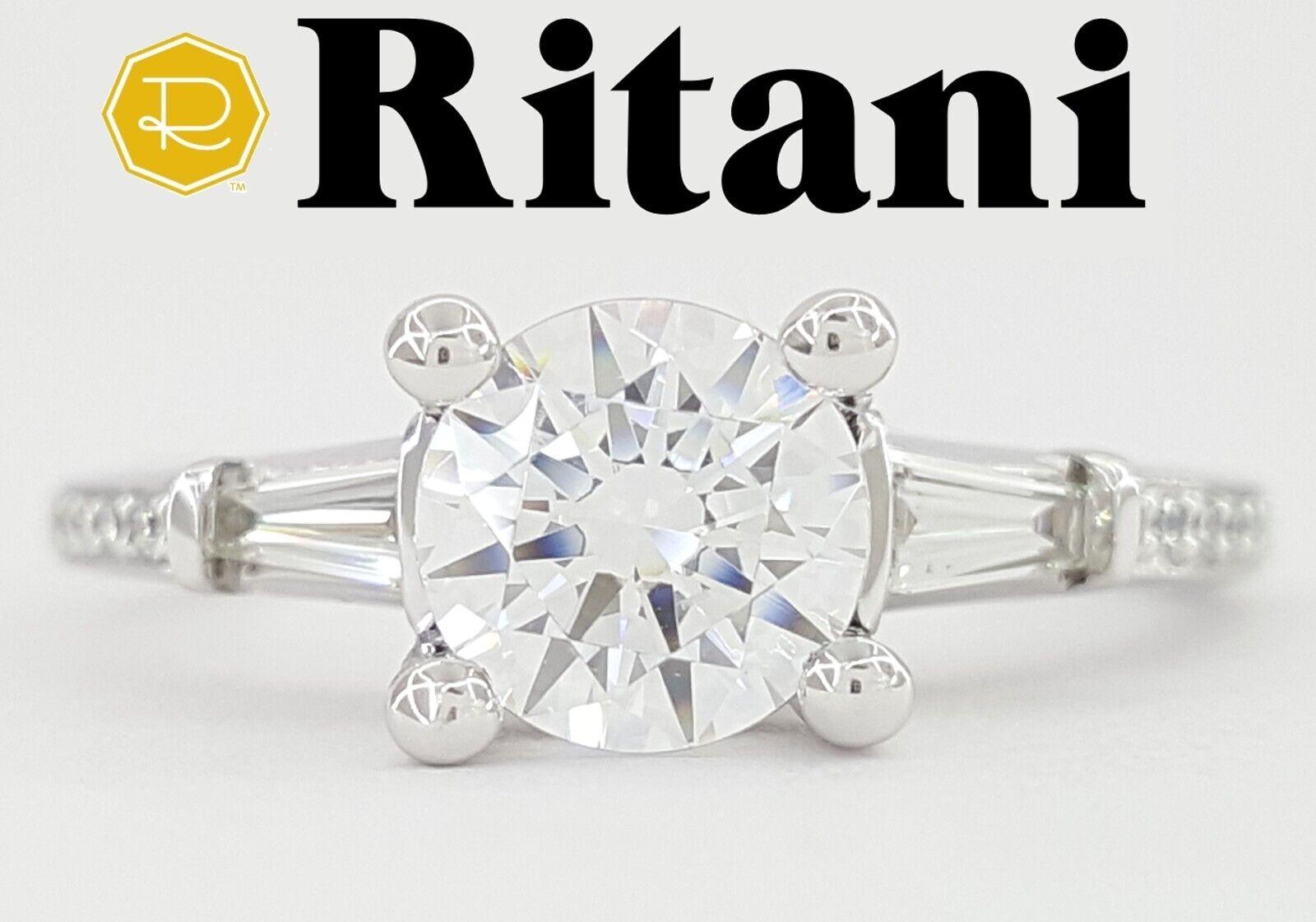 Ritani Semi-Mount Diamond Engagement Ring 0.39ct 18k White Gold 1RZ3051 RTL 2.7k