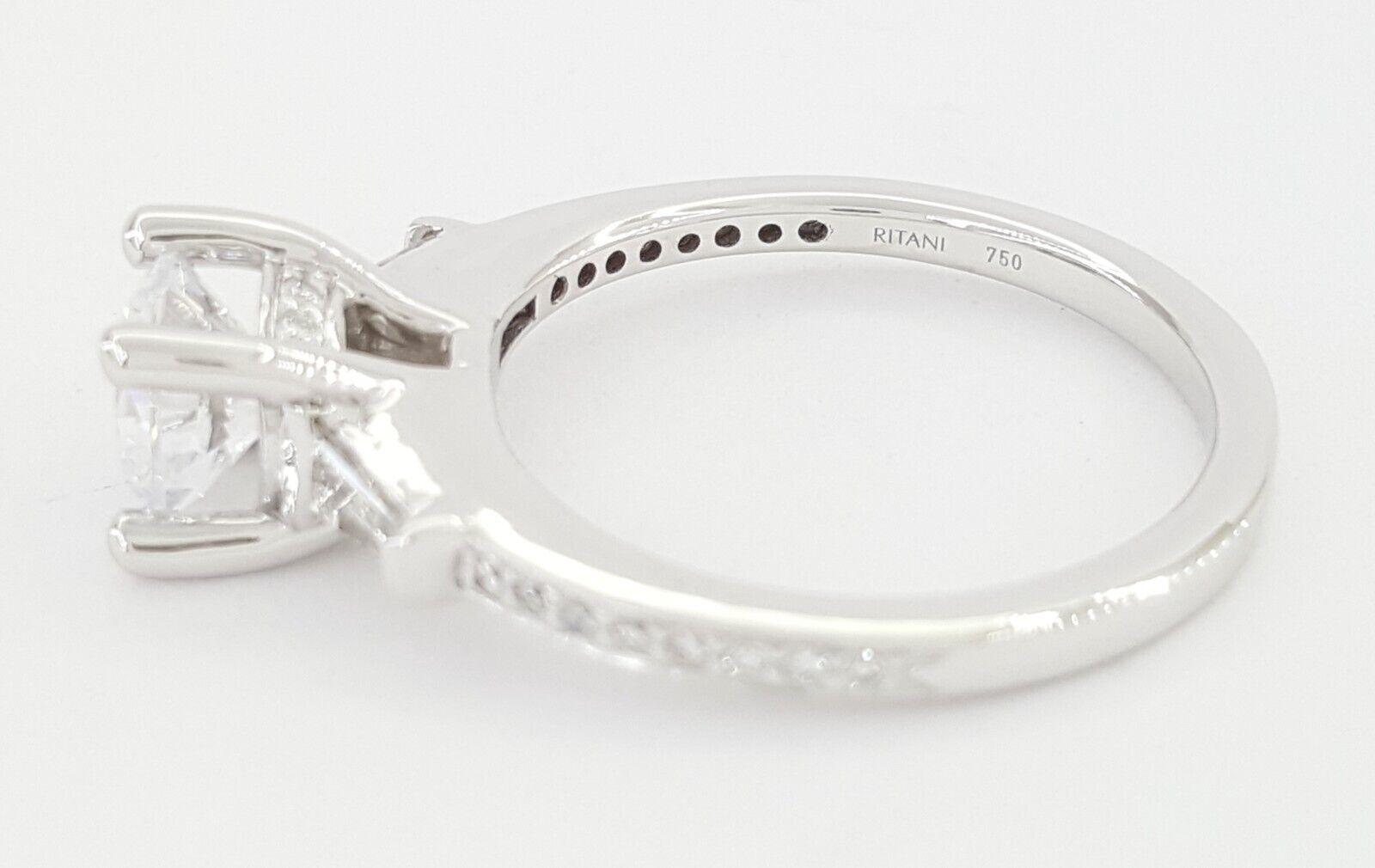 Ritani Semi-Mount Diamond Engagement Ring 0.39ct 18k White Gold 1RZ3051 RTL 2.7k