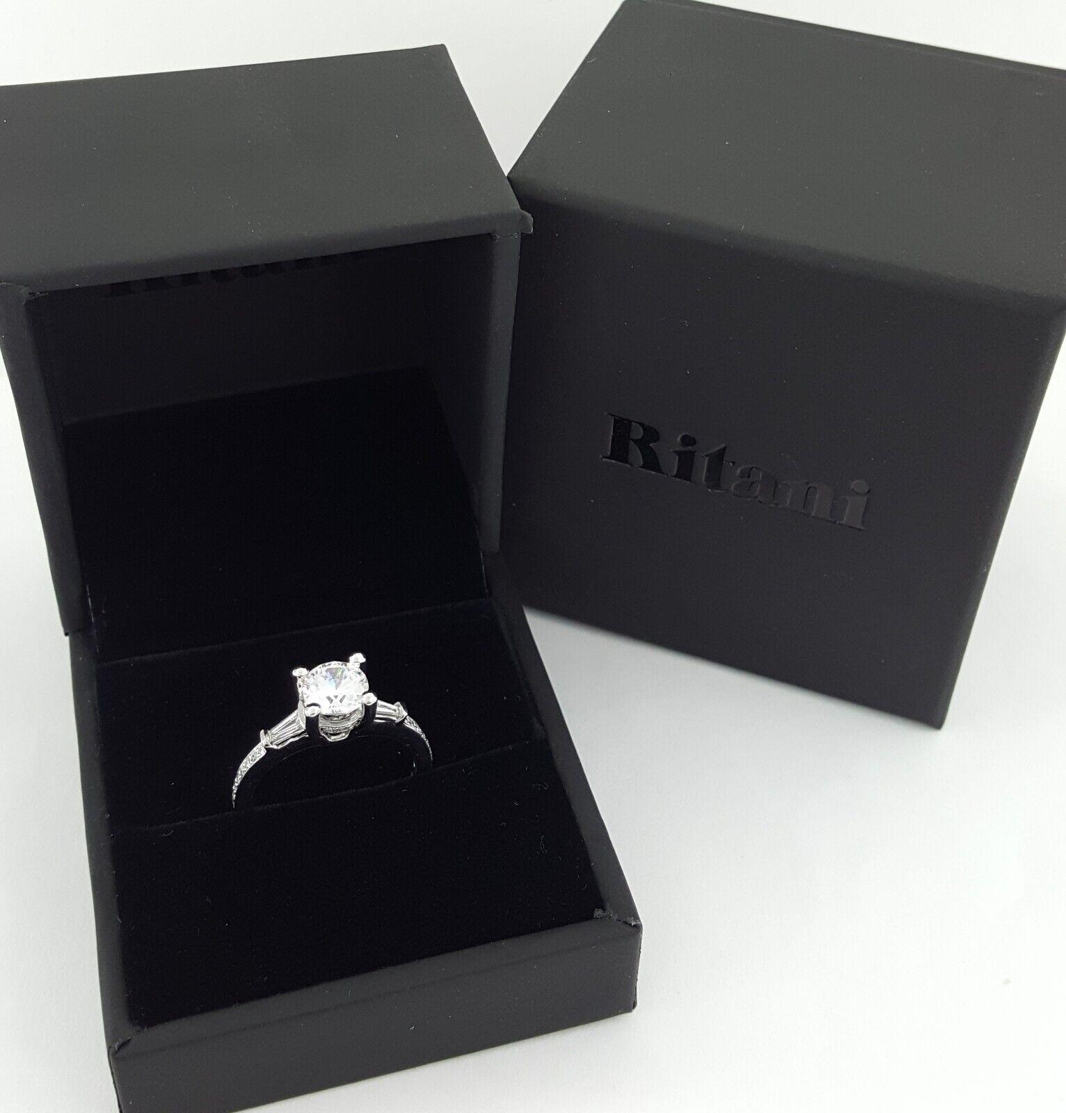 Ritani Semi-Mount Diamond Engagement Ring 0.39ct 18k White Gold 1RZ3051 RTL 2.7k