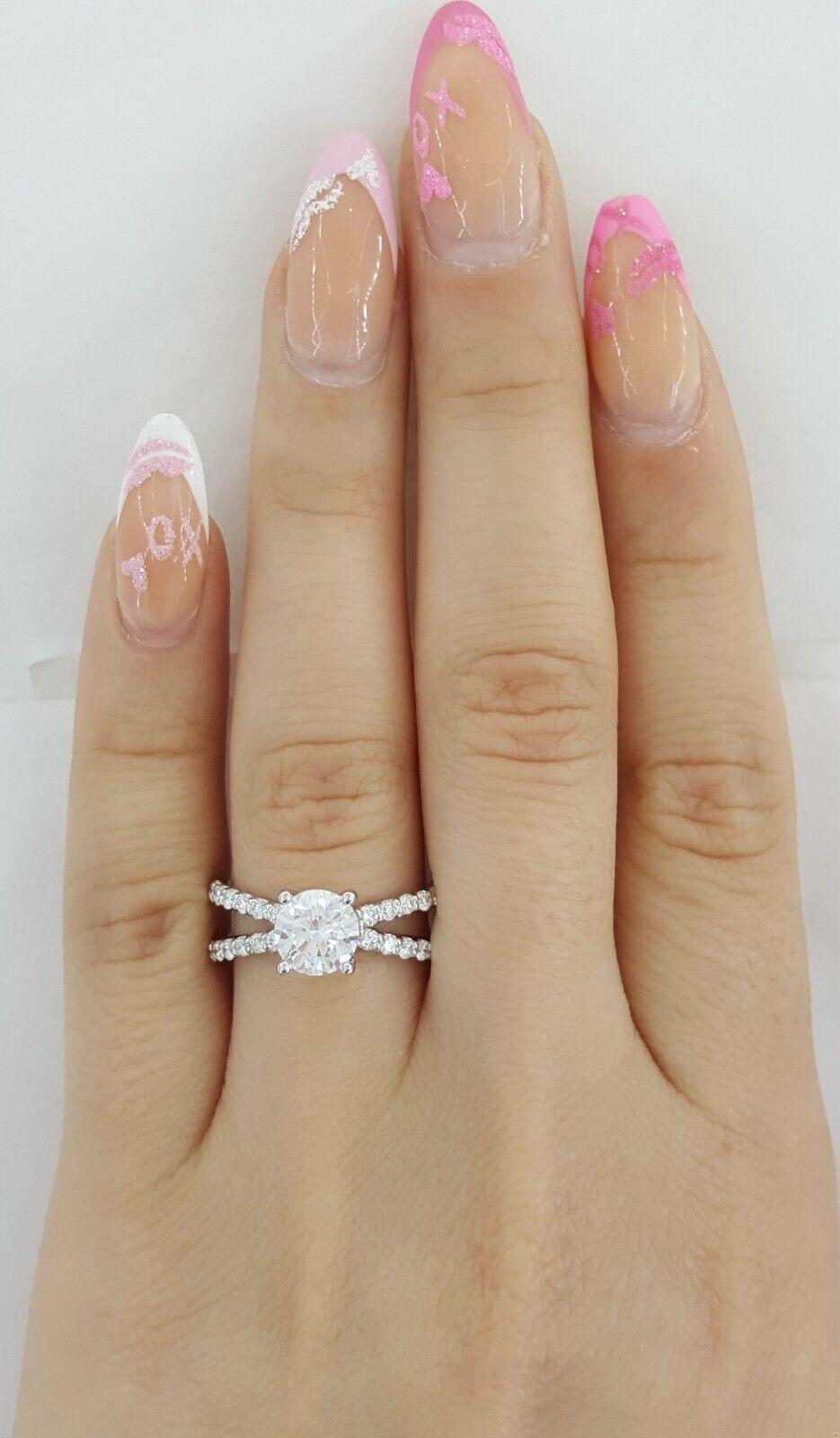 Ritani Semi-Mount Diamond Engagement Ring 0.86ct 14k White Gold 1RZ1348 RTL 3.1k