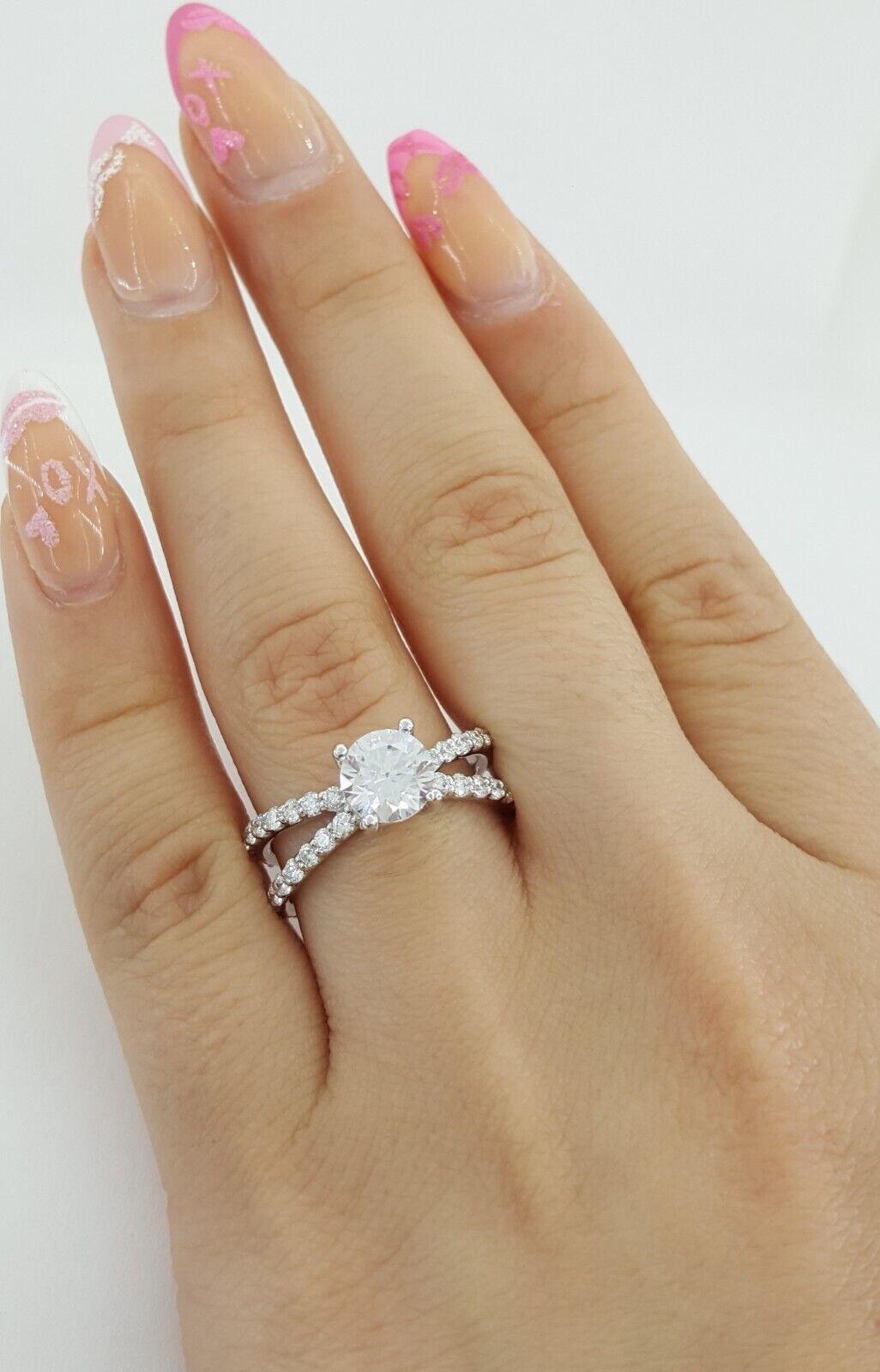 Ritani Semi-Mount Diamond Engagement Ring 0.86ct 14k White Gold 1RZ1348 RTL 3.1k