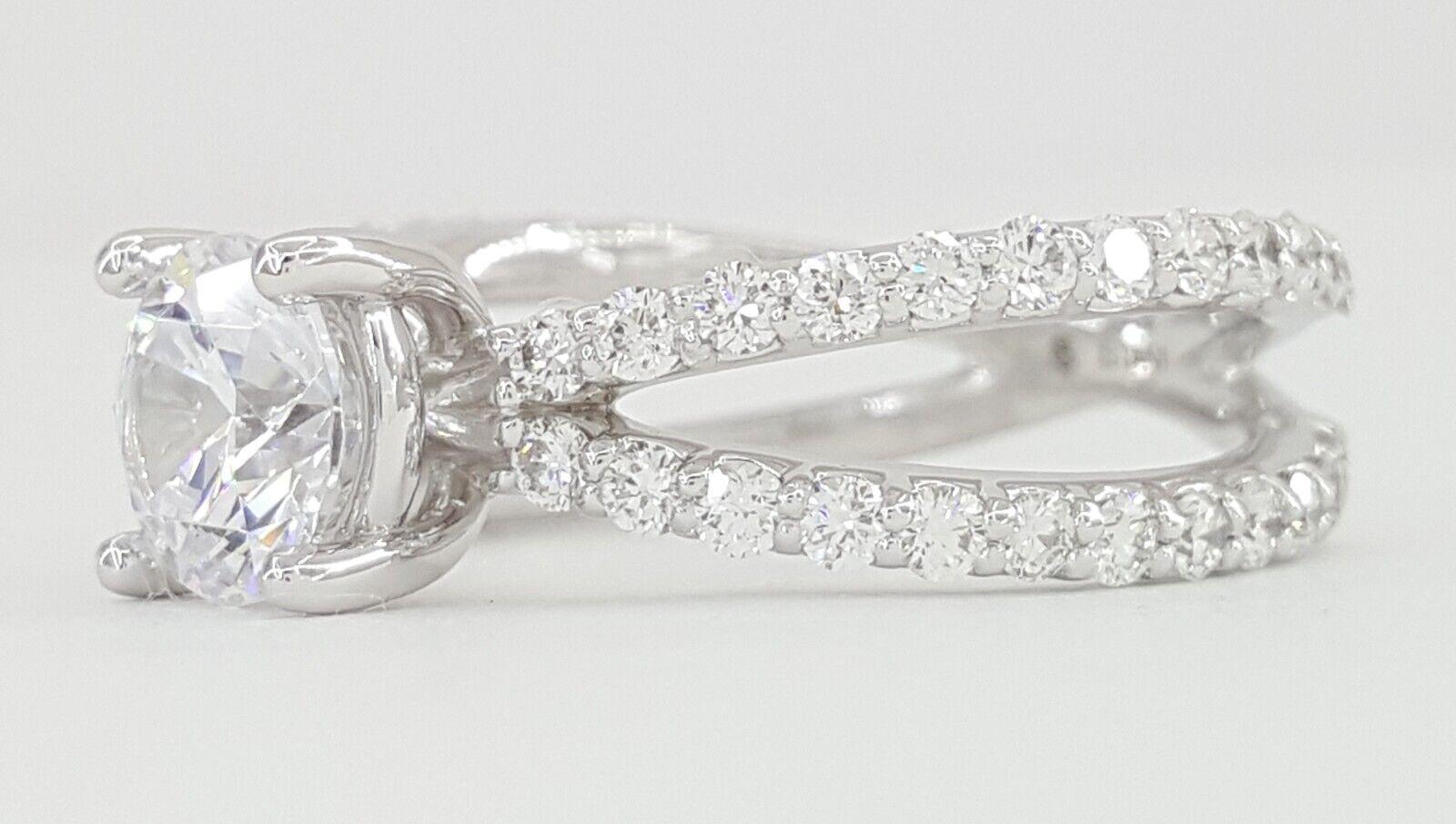 Ritani Semi-Mount Diamond Engagement Ring 0.86ct 14k White Gold 1RZ1348 RTL 3.1k