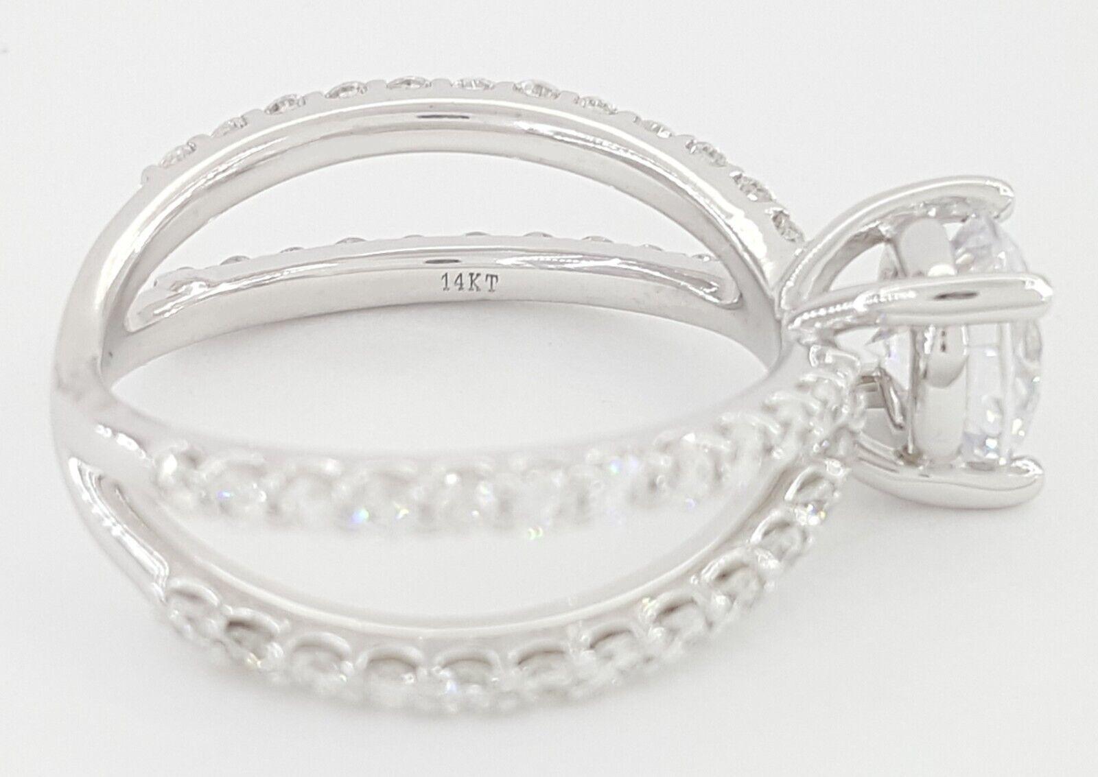 Ritani Semi-Mount Diamond Engagement Ring 0.86ct 14k White Gold 1RZ1348 RTL 3.1k