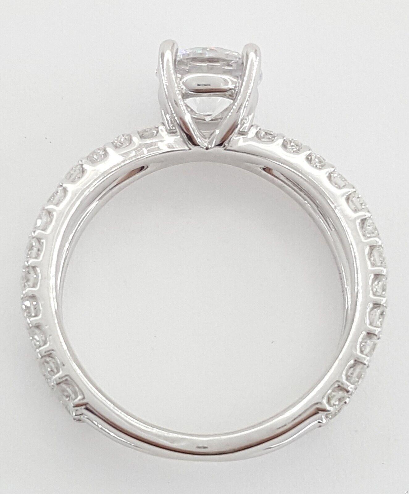 Ritani Semi-Mount Diamond Engagement Ring 0.86ct 14k White Gold 1RZ1348 RTL 3.1k