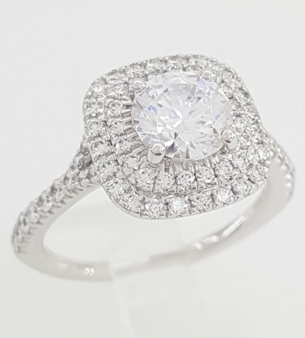 Ritani Semi-Mount Halo Diamond Engagement Ring 0.6 ct 14k White Gold 1RZ1338