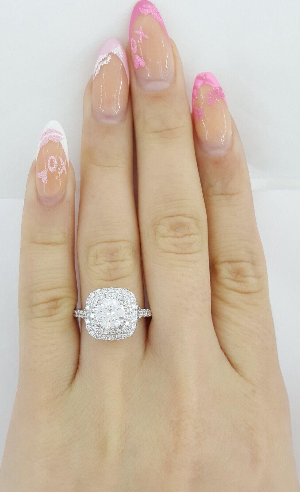 Ritani Semi-Mount Halo Diamond Engagement Ring 0.6 ct 14k White Gold 1RZ1338