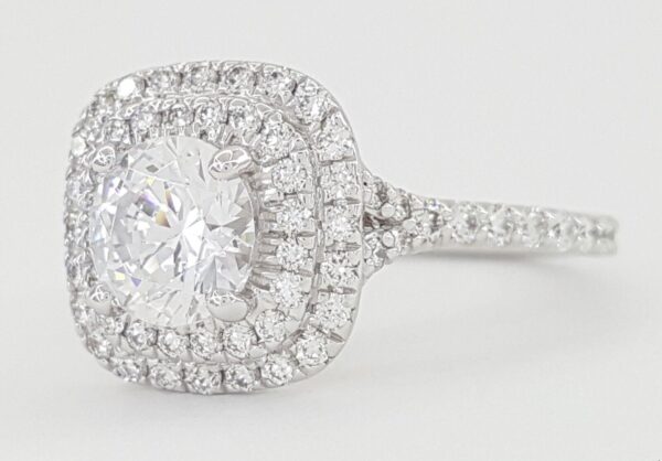 Ritani Semi-Mount Halo Diamond Engagement Ring 0.6 ct 14k White Gold 1RZ1338