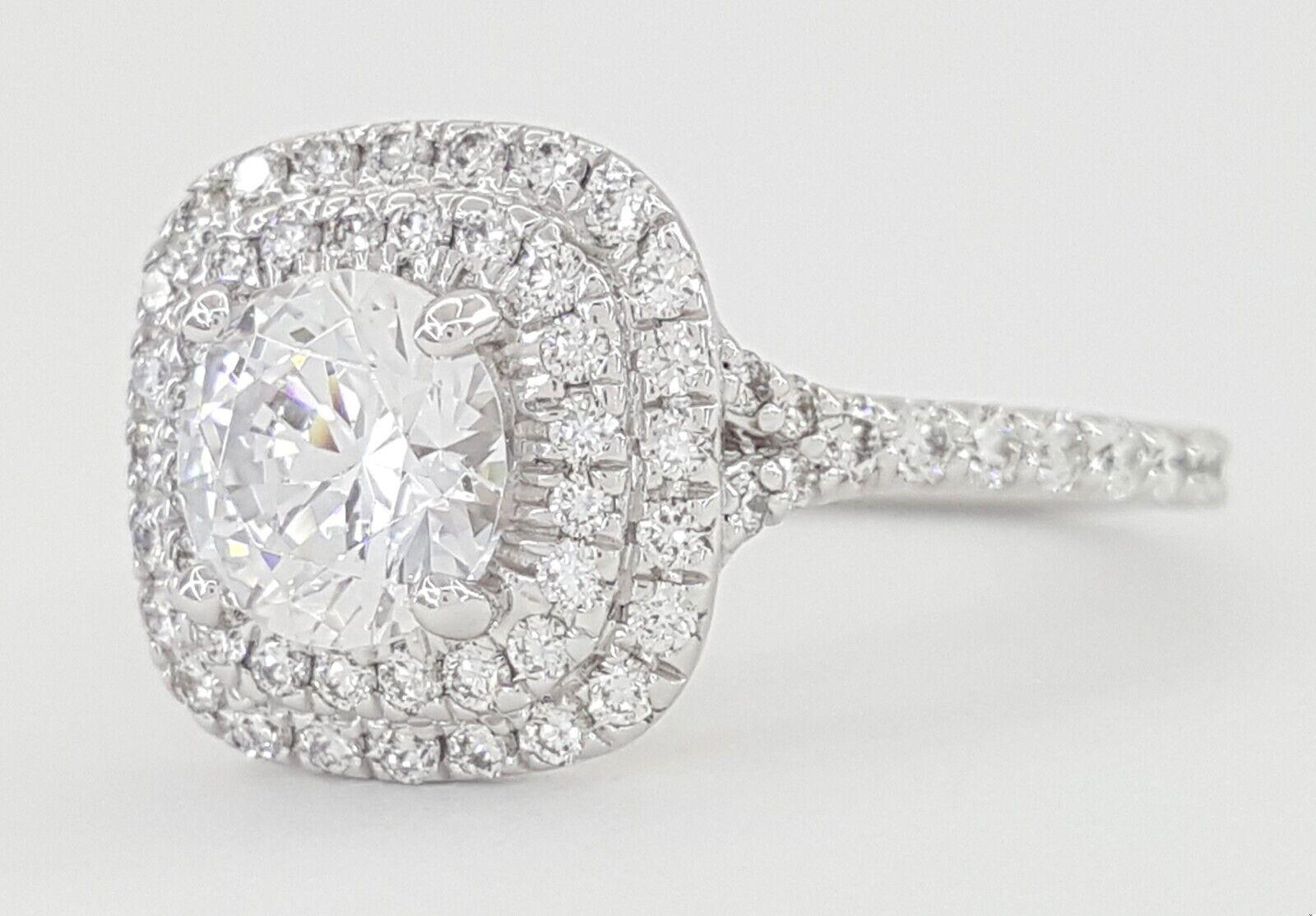 Ritani Semi-Mount Halo Diamond Engagement Ring 0.6 ct 14k White Gold 1RZ1338