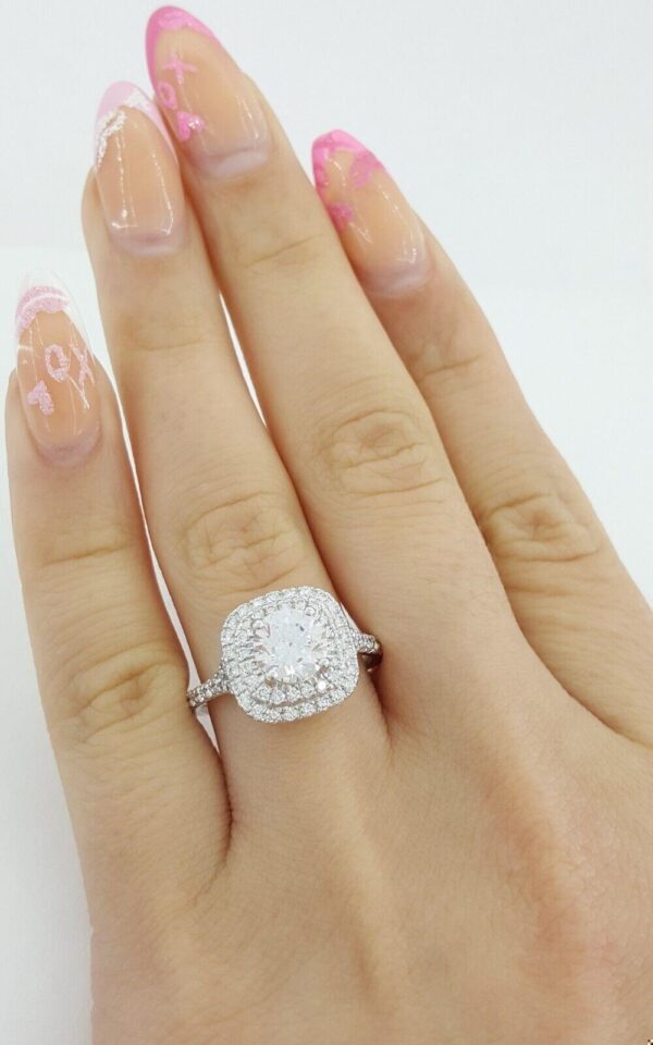 Ritani Semi-Mount Halo Diamond Engagement Ring 0.6 ct 14k White Gold 1RZ1338