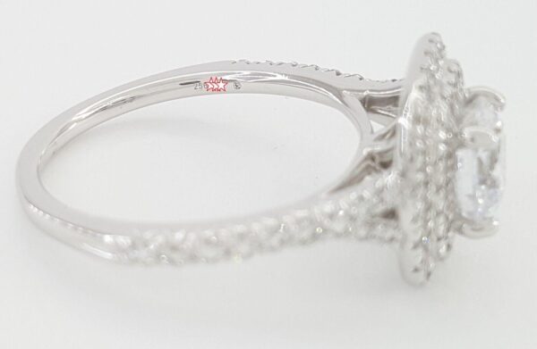 Ritani Semi-Mount Halo Diamond Engagement Ring 0.6 ct 14k White Gold 1RZ1338
