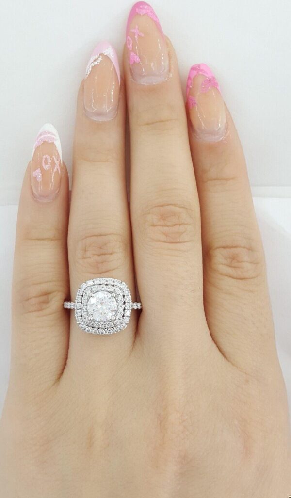 Ritani Semi-Mount Halo Diamond Engagement Ring 0.75 ct 14k White Gold 1RZ1336