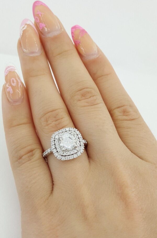Ritani Semi-Mount Halo Diamond Engagement Ring 0.75 ct 14k White Gold 1RZ1336