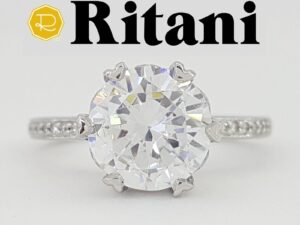 Ritani Semi-Mount Solitaire Diamond 0.54 ct Platinum Engagement Ring 1RZ3268