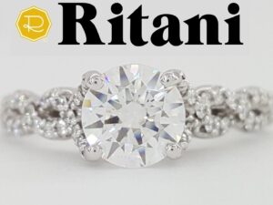 Ritani Semi-Mount Twist Diamond 0.36 ct 14k White Gold Engagement Ring 1RZ1317