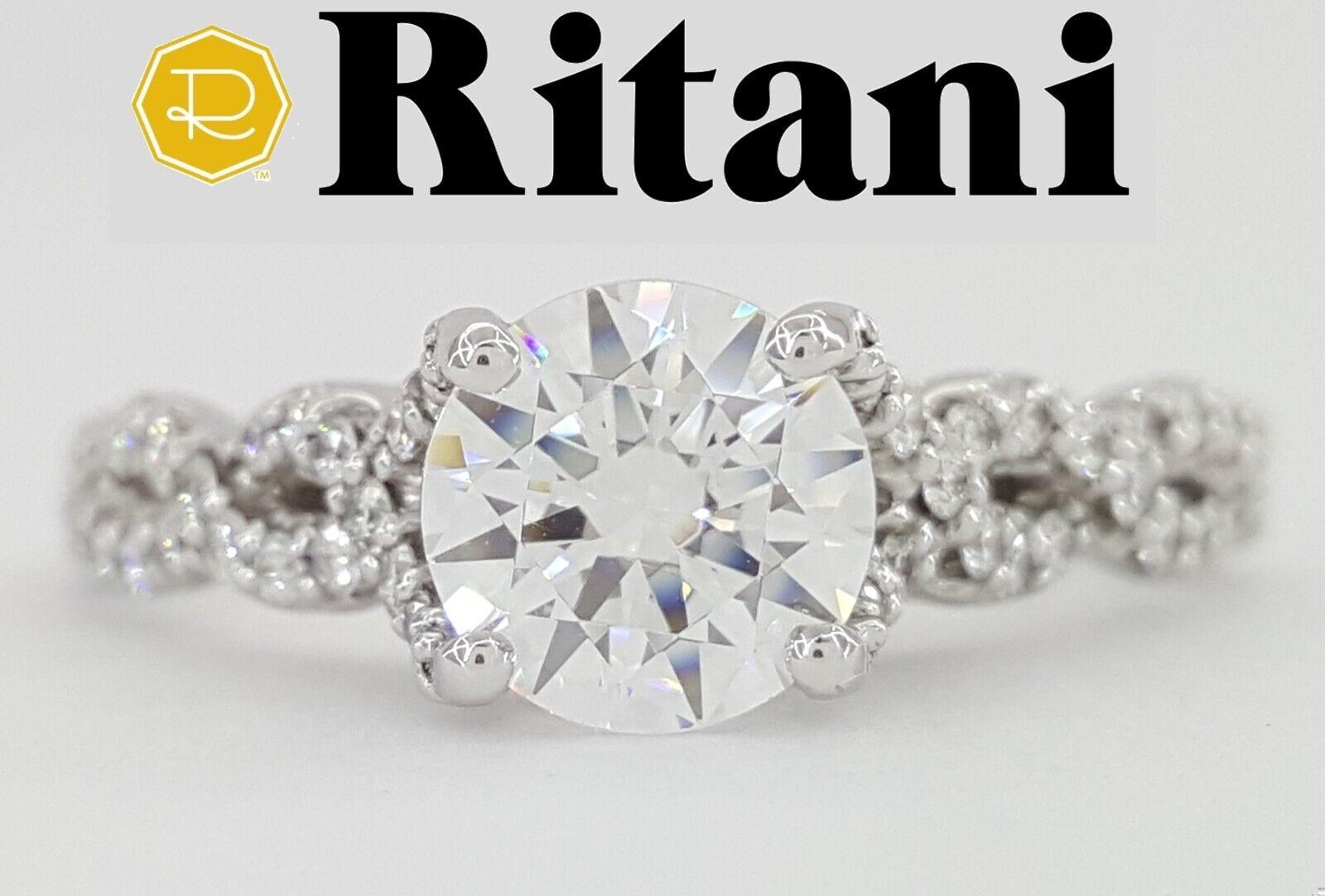 Ritani Semi-Mount Twist Diamond 0.36 ct 14k White Gold Engagement Ring 1RZ1317