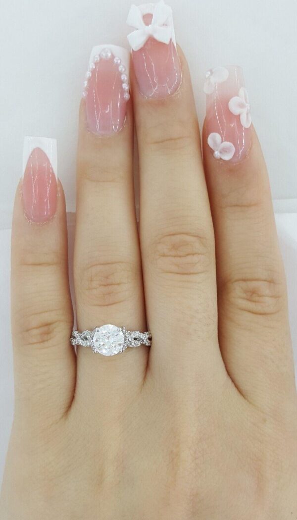 Ritani Semi-Mount Twist Diamond 0.36 ct 14k White Gold Engagement Ring 1RZ1317