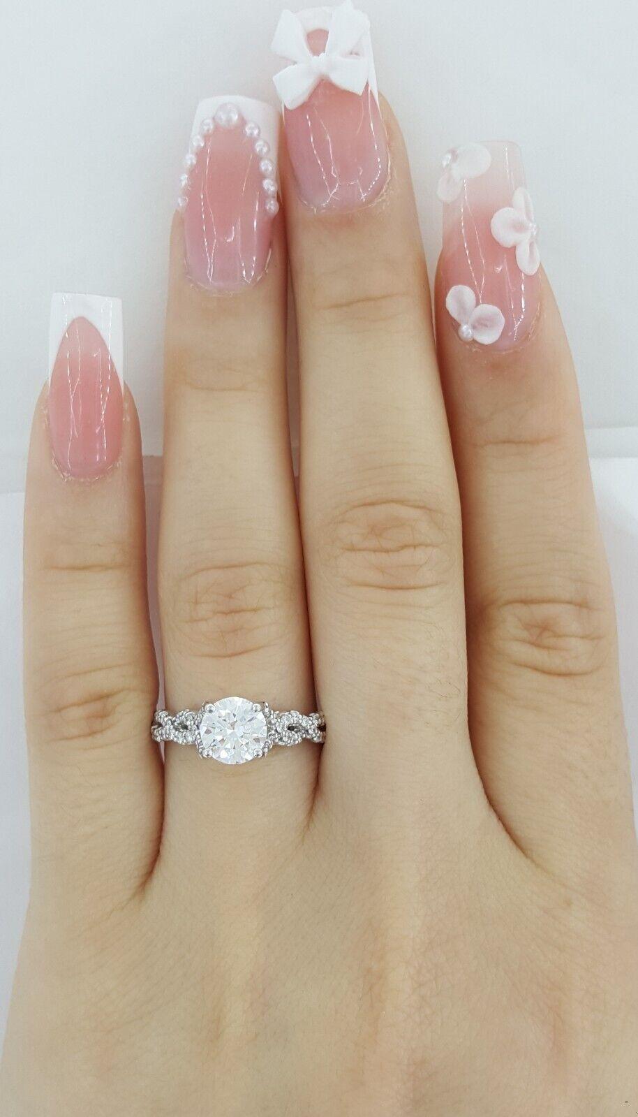 Ritani Semi-Mount Twist Diamond 0.36 ct 14k White Gold Engagement Ring 1RZ1317