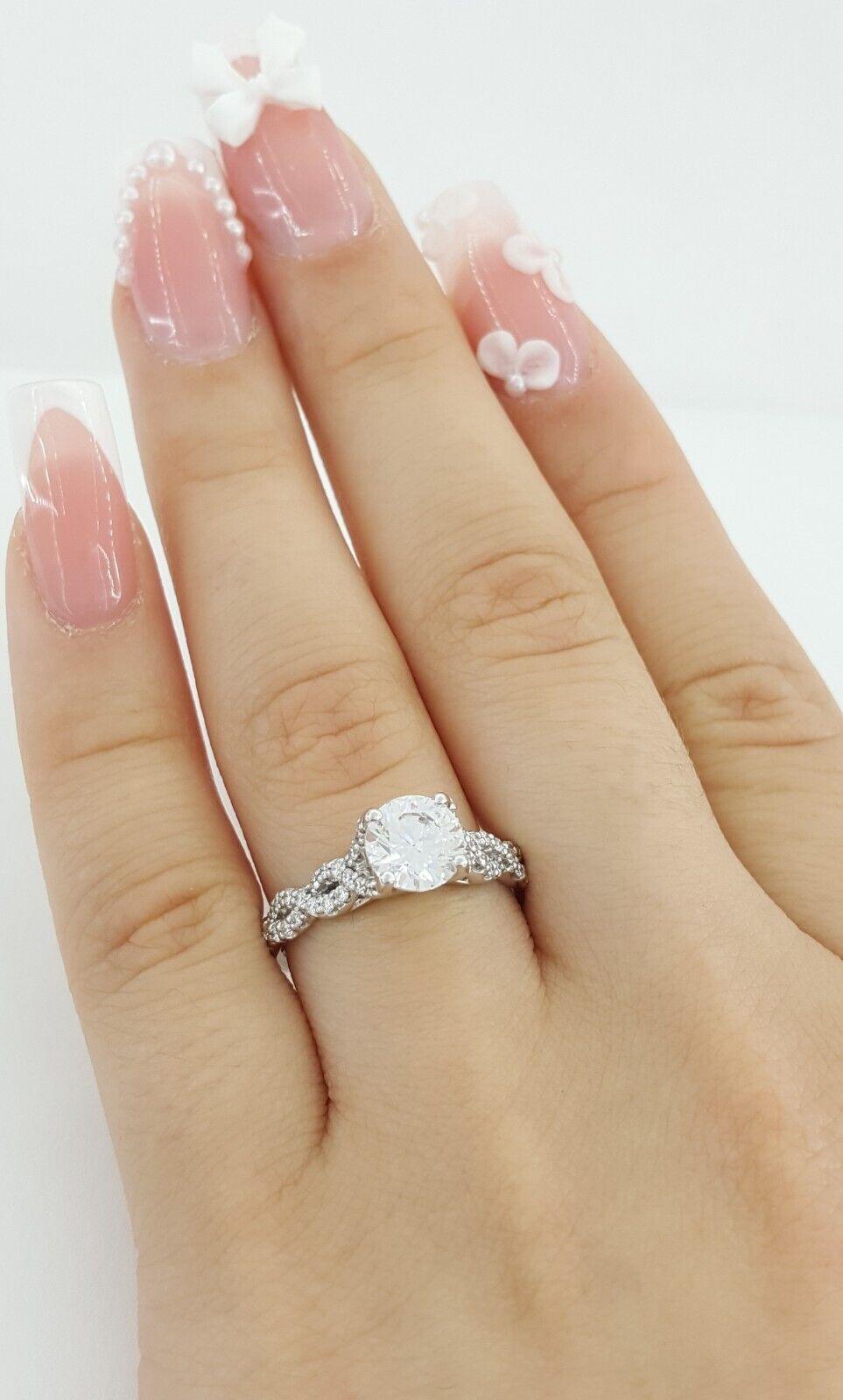 Ritani Semi-Mount Twist Diamond 0.36 ct 14k White Gold Engagement Ring 1RZ1317