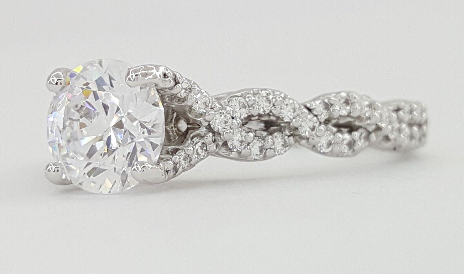 Ritani Semi-Mount Twist Diamond 0.36 ct 14k White Gold Engagement Ring 1RZ1317