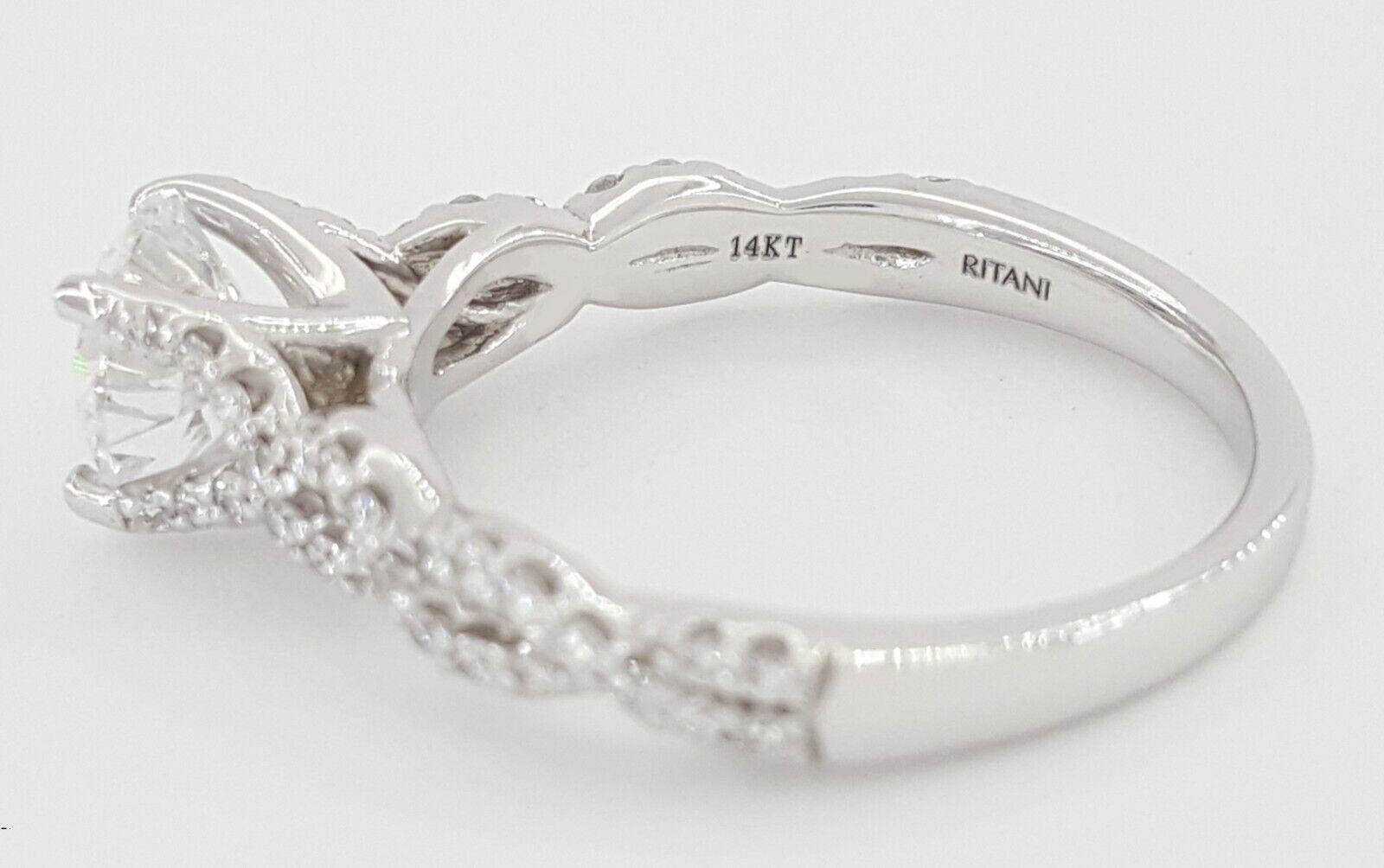 Ritani Semi-Mount Twist Diamond 0.36 ct 14k White Gold Engagement Ring 1RZ1317