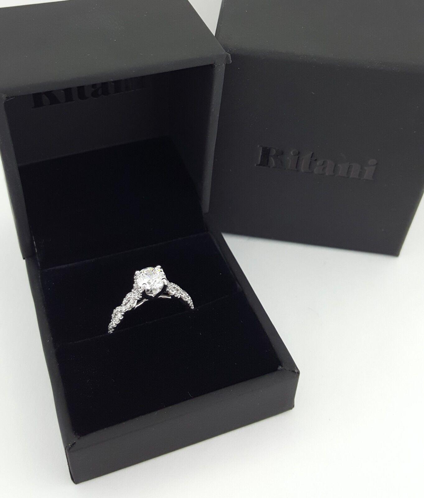 Ritani Semi-Mount Twist Diamond 0.36 ct 14k White Gold Engagement Ring 1RZ1317