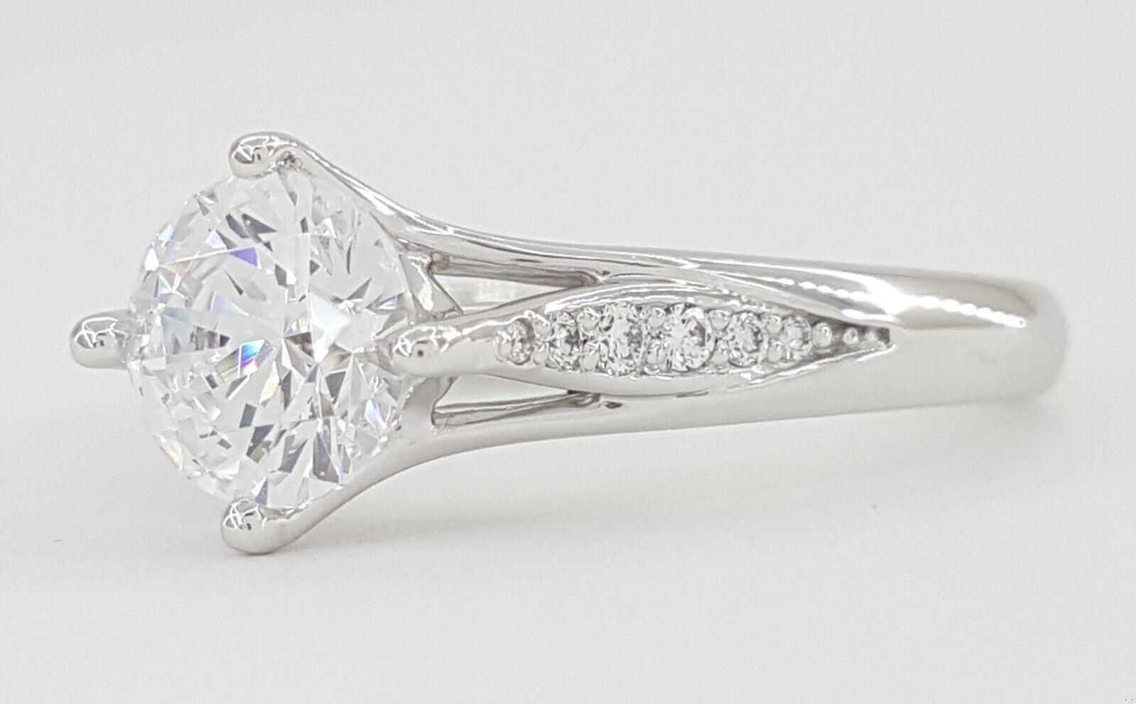 Ritani Semi-Mount Vintage Diamond 0.08 ct Engagement Ring 18k White Gold 1RZ1379