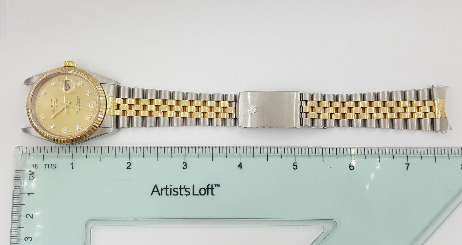 Rolex DateJust 16233 36 mm SS & 18K Jubilee Factory Diamond Dial Mfr 2001