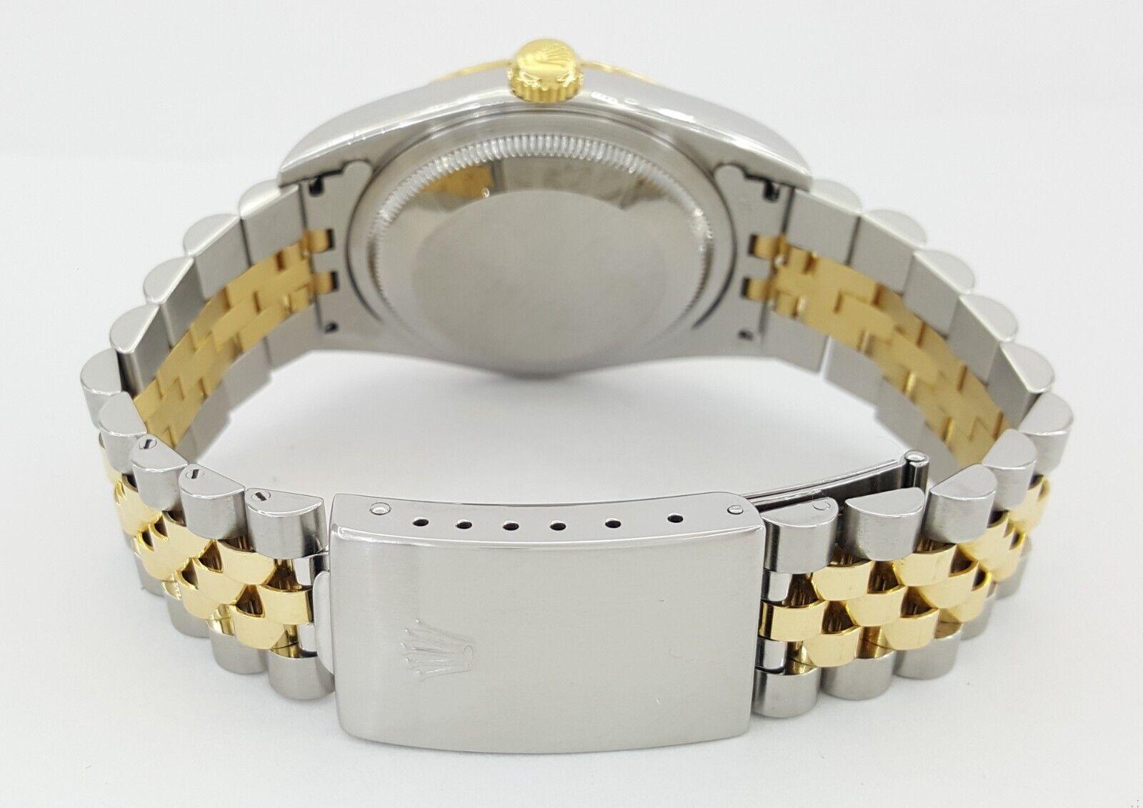 Rolex DateJust 16233 36 mm SS & 18K Jubilee Factory Diamond Dial Mfr 2001