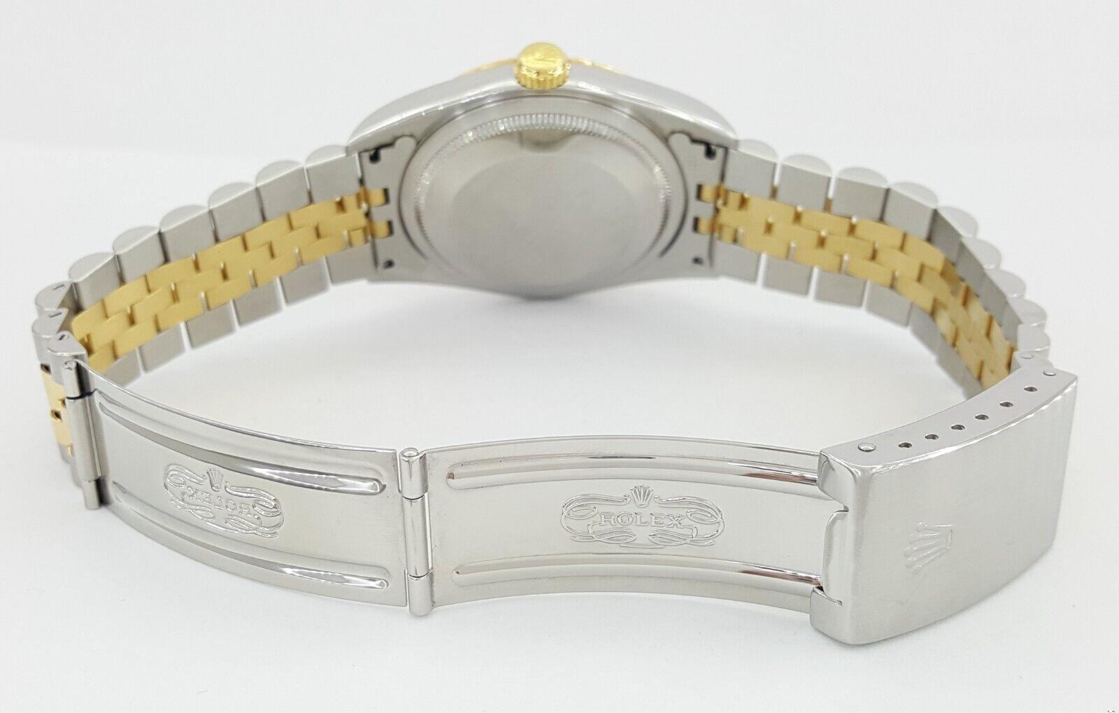 Rolex DateJust 16233 36 mm SS & 18K Jubilee Factory Diamond Dial Mfr 2001