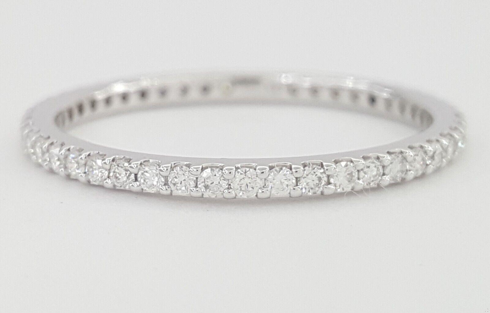 Round Diamond Full Circle Eternity Wedding Band Ring 0.35 ct 14k White Gold