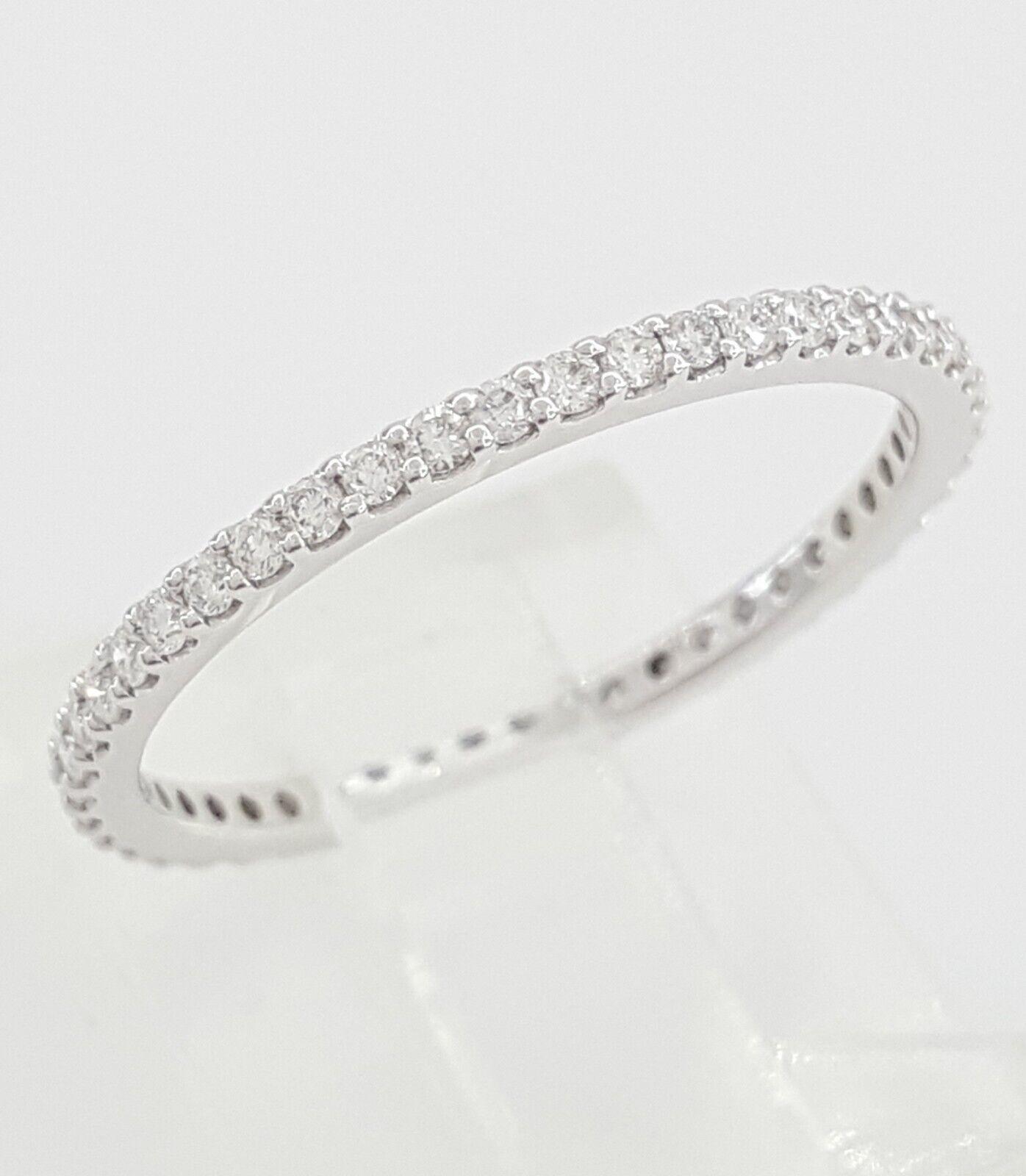 Round Diamond Full Circle Eternity Wedding Band Ring 0.35 ct 14k White Gold