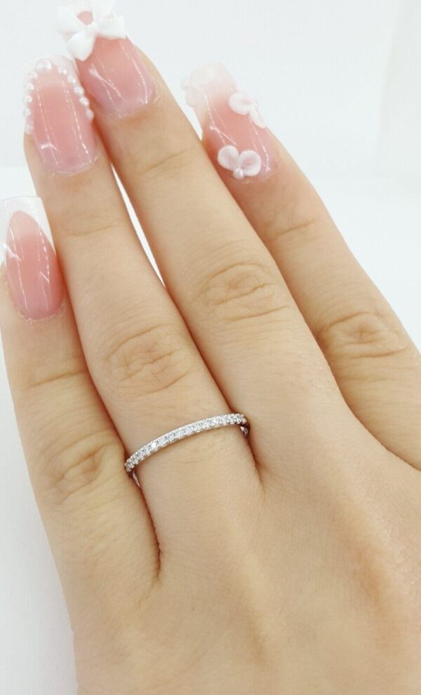 Round Diamond Full Circle Eternity Wedding Band Ring 0.35 ct 14k White Gold