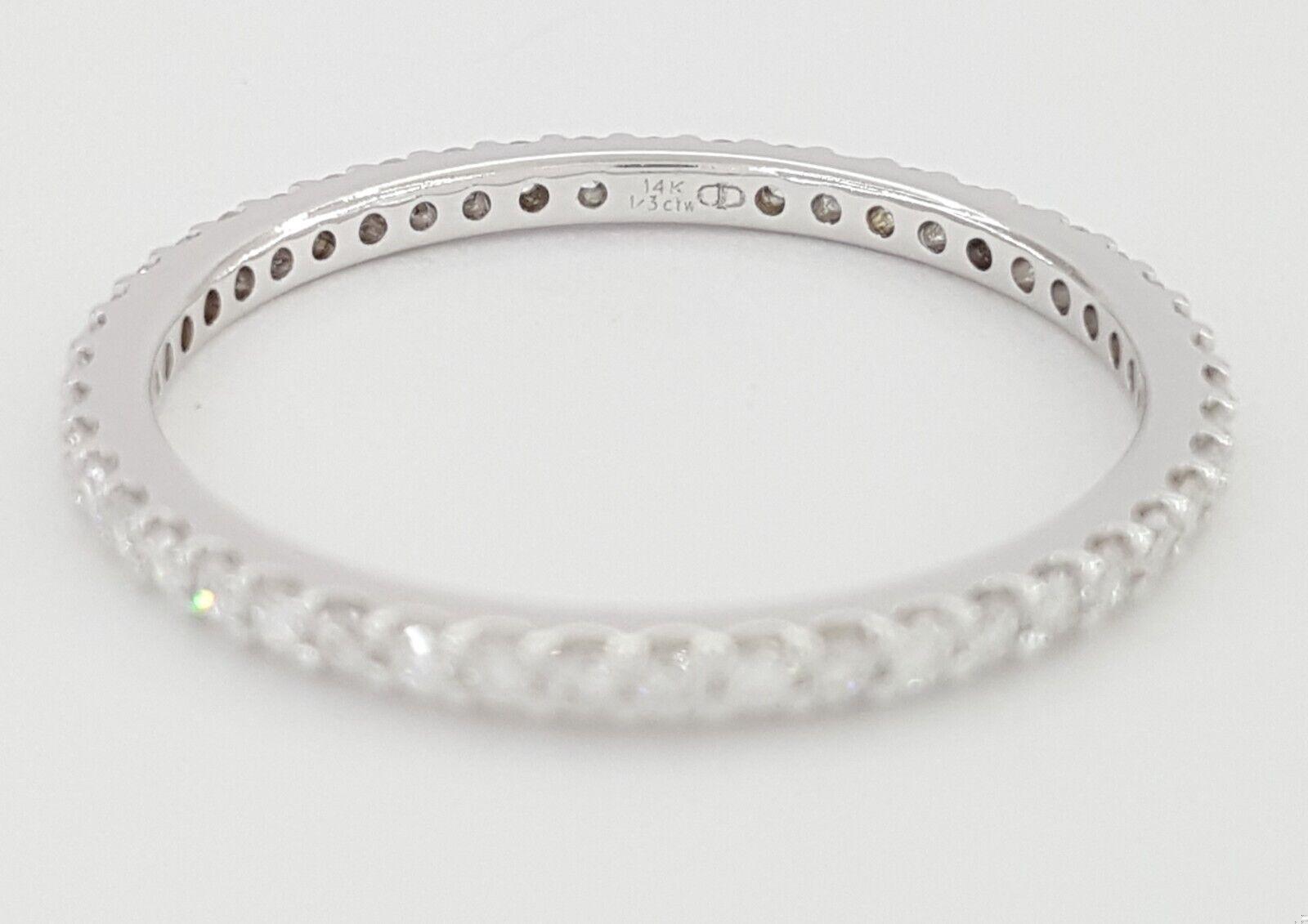 Round Diamond Full Circle Eternity Wedding Band Ring 0.35 ct 14k White Gold