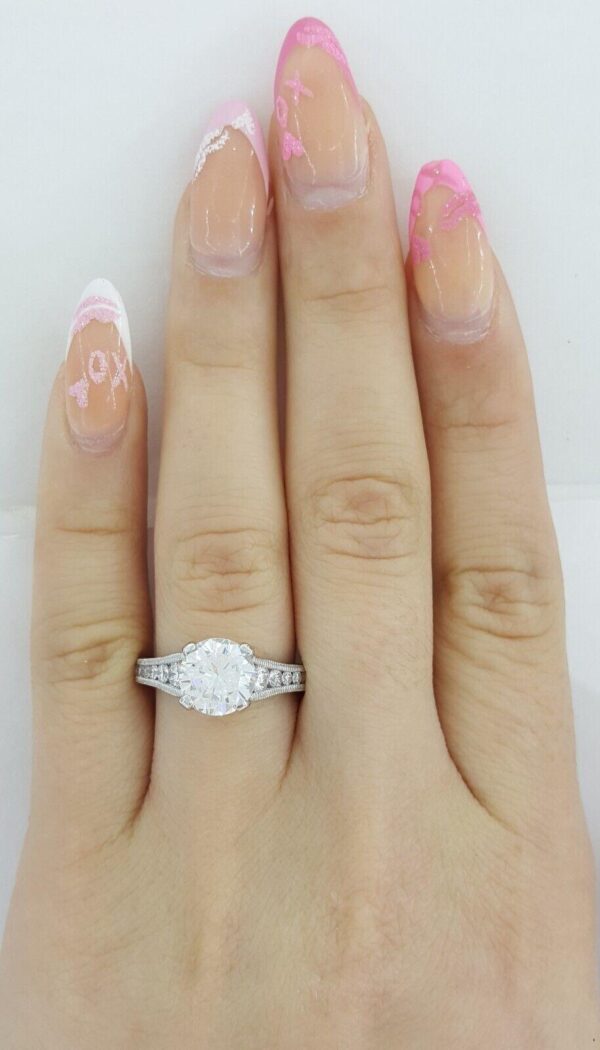 Tacori Reverse Crescent HT251012X Round Plat Semi-Mount Engagement Ring 0.62 ct